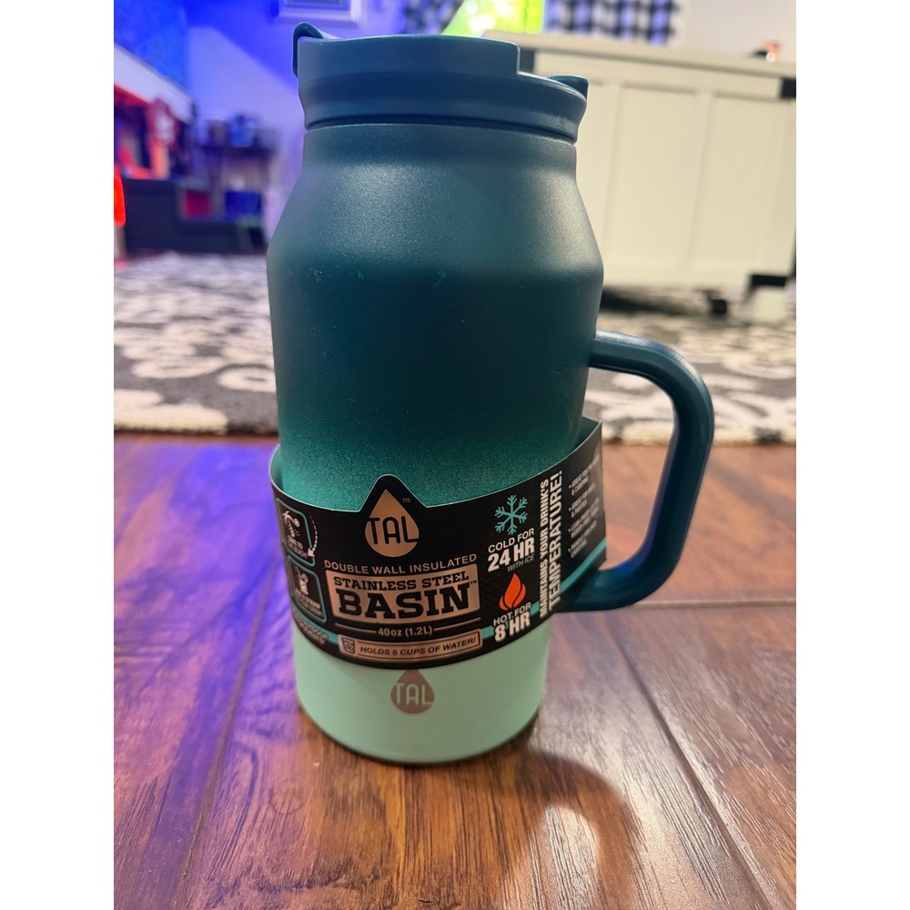 TAL Basin 40oz Stainless Steel Mug Unisex Teal Ombre NEW Insulated Handle WM2381
